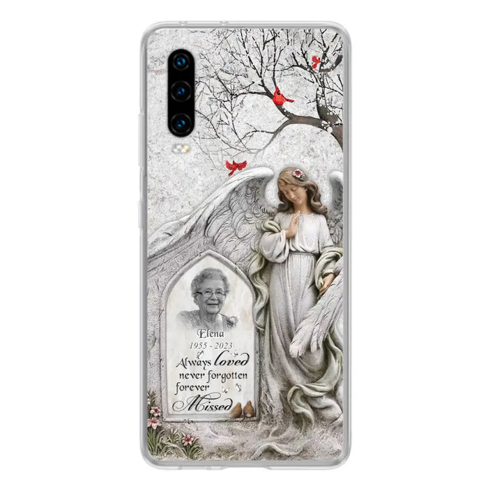 Custom Personalized Angel Memorial Phone Case - Upload Photo - Memorial Gift Idea For Family Member - Always Loved Never Forgotten Forever Missed - Case For Xiaomi/ Oppo/ Huawei