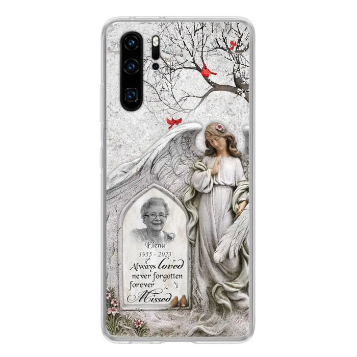 Custom Personalized Angel Memorial Phone Case - Upload Photo - Memorial Gift Idea For Family Member - Always Loved Never Forgotten Forever Missed - Case For Xiaomi/ Oppo/ Huawei