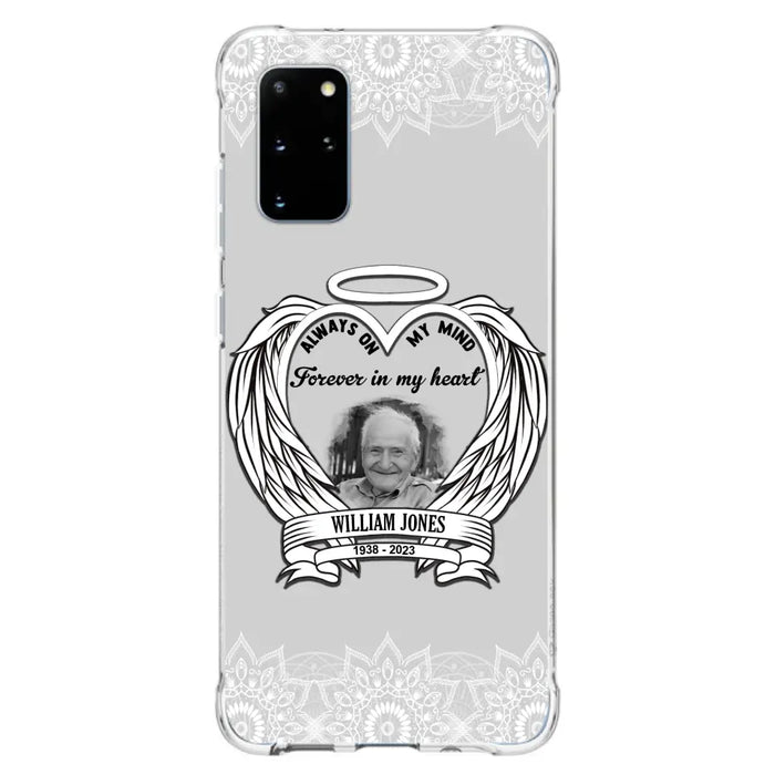 Custom Personalized Memorial Phone Case - Upload Photo - Memorial Gift Idea For Family Member - Always On My Mind Forever in My Heart - Case For iPhone/Samsung