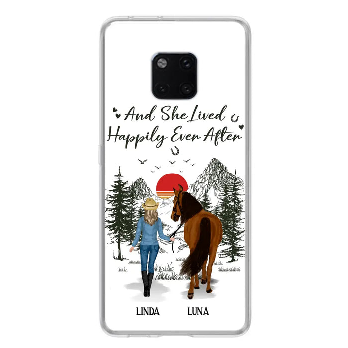 Custom Personalized Horse Girl Phone Case - Gift Idea For Horse Mom/ Horse Lover - And She Lived Happily Ever After - Case For Xiaomi/ Oppo/ Huawei