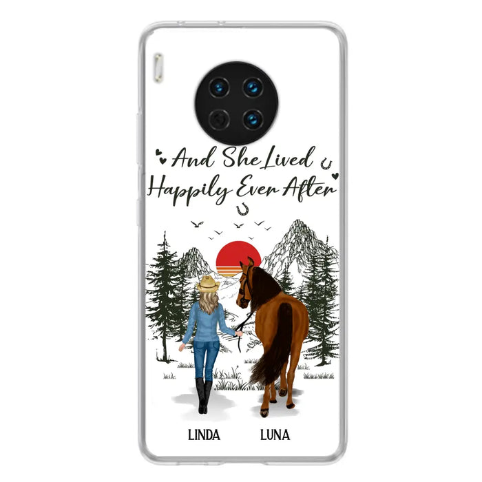 Custom Personalized Horse Girl Phone Case - Gift Idea For Horse Mom/ Horse Lover - And She Lived Happily Ever After - Case For Xiaomi/ Oppo/ Huawei