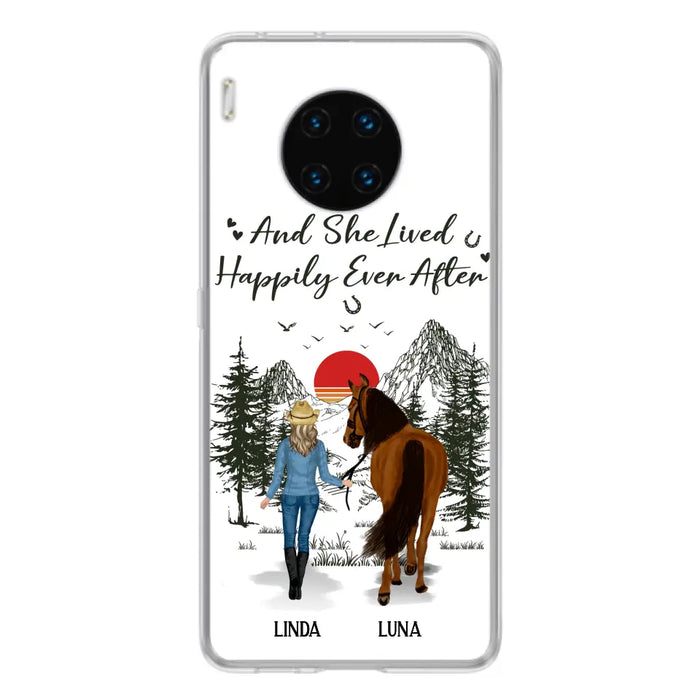 Custom Personalized Horse Girl Phone Case - Gift Idea For Horse Mom/ Horse Lover - And She Lived Happily Ever After - Case For Xiaomi/ Oppo/ Huawei