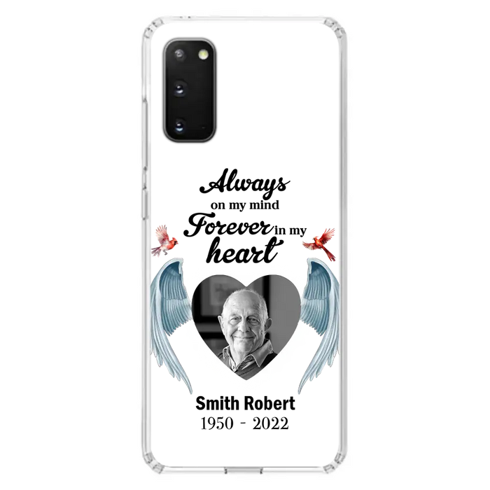 Custom Personalized Memorial Photo Phone Case - Gift Idea For Family - Upload Photo - Always On My Mind Forever In My Heart - Case For iPhone/Samsung