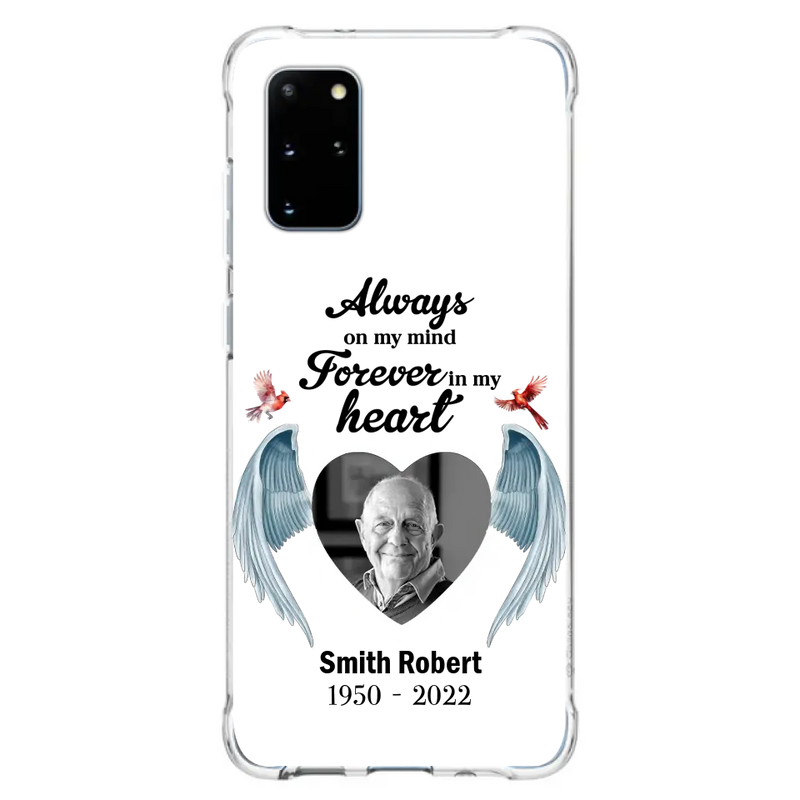 Custom Personalized Memorial Photo Phone Case - Gift Idea For Family - Upload Photo - Always On My Mind Forever In My Heart - Case For iPhone/Samsung