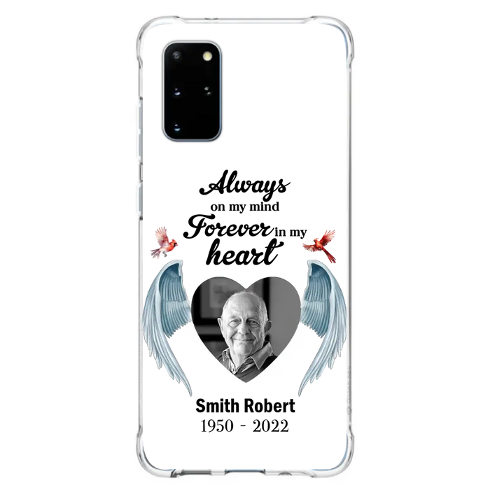 Custom Personalized Memorial Photo Phone Case - Gift Idea For Family - Upload Photo - Always On My Mind Forever In My Heart - Case For iPhone/Samsung