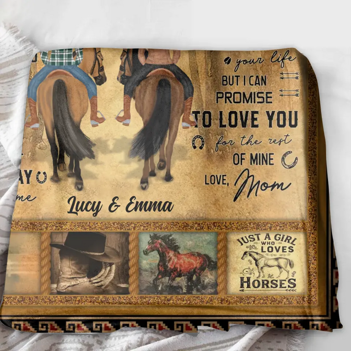 Custom Personalized To My Daughter Horse Quilt/Single Layer Fleece Blanket - Gift Idea For Daughter/Horse Lovers - Never Forget Your Way Back Home