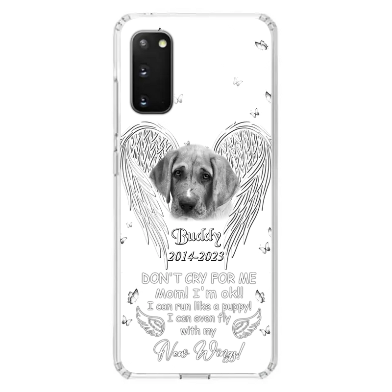 Custom Personalized Memorial Photo Phone Case - Memorial Gift Idea for Christmas - Don't Cry For Me Mom/Dad - Case For iPhone/Samsung