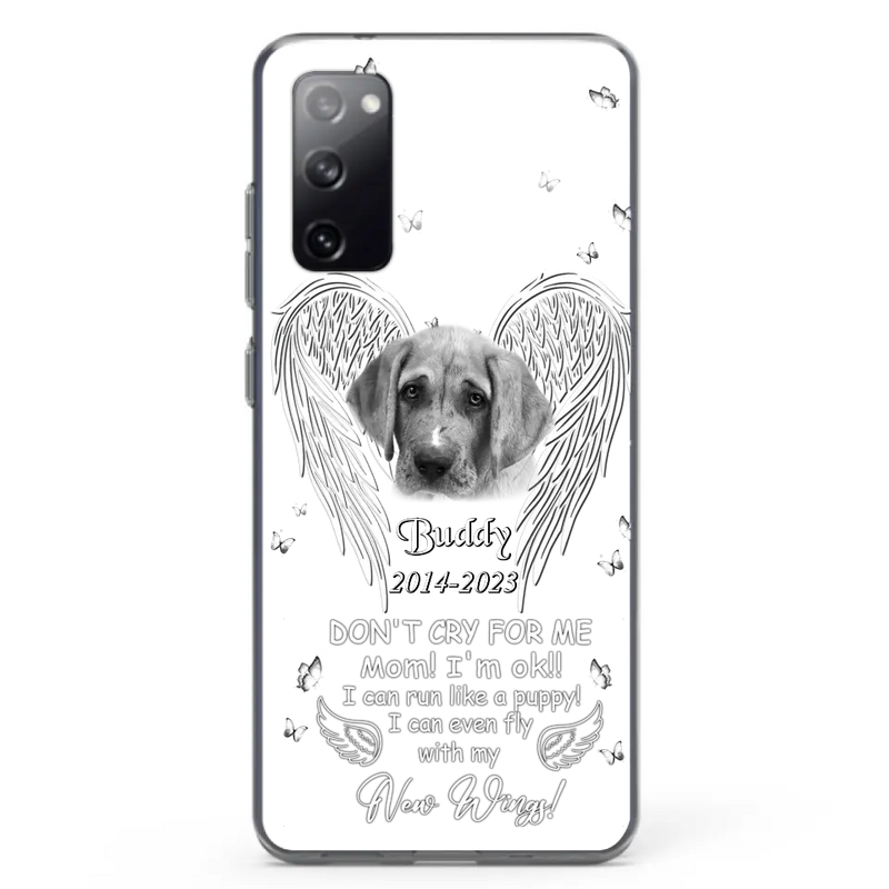Custom Personalized Memorial Photo Phone Case - Memorial Gift Idea for Christmas - Don't Cry For Me Mom/Dad - Case For iPhone/Samsung