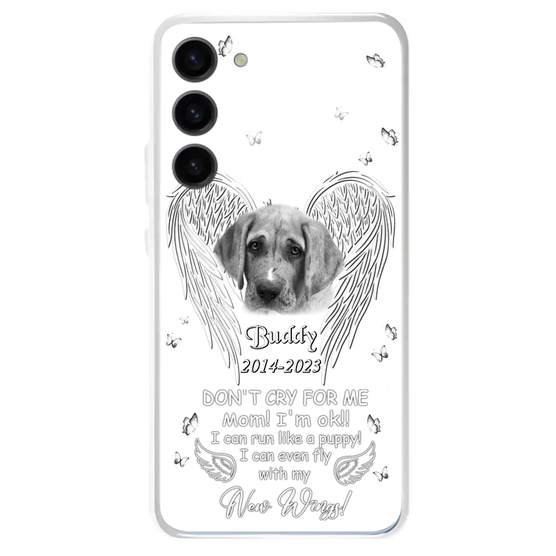 Custom Personalized Memorial Photo Phone Case - Memorial Gift Idea for Christmas - Don't Cry For Me Mom/Dad - Case For iPhone/Samsung