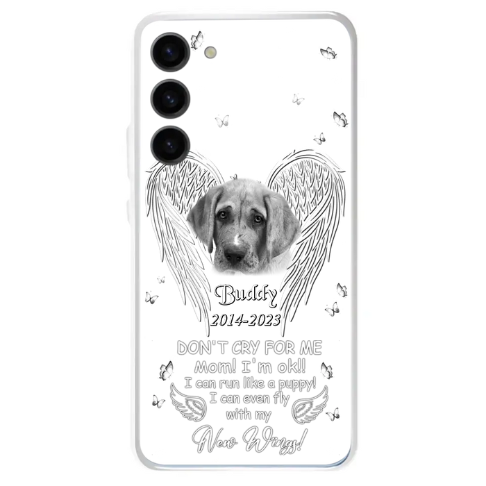 Custom Personalized Memorial Photo Phone Case - Memorial Gift Idea for Christmas - Don't Cry For Me Mom/Dad - Case For iPhone/Samsung