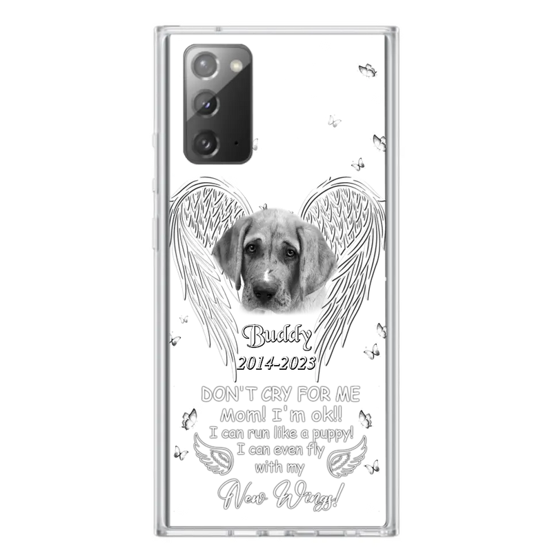 Custom Personalized Memorial Photo Phone Case - Memorial Gift Idea for Christmas - Don't Cry For Me Mom/Dad - Case For iPhone/Samsung