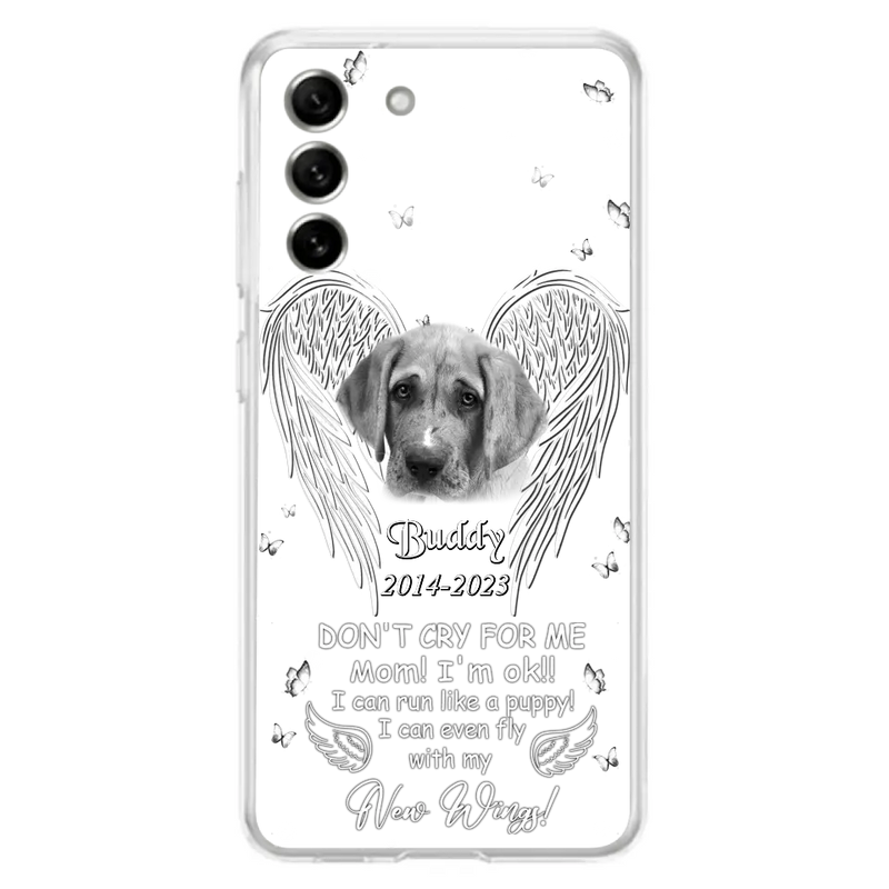 Custom Personalized Memorial Photo Phone Case - Memorial Gift Idea for Christmas - Don't Cry For Me Mom/Dad - Case For iPhone/Samsung