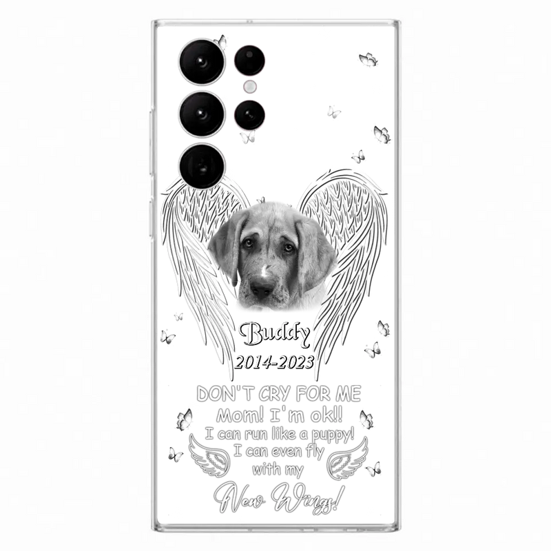 Custom Personalized Memorial Photo Phone Case - Memorial Gift Idea for Christmas - Don't Cry For Me Mom/Dad - Case For iPhone/Samsung