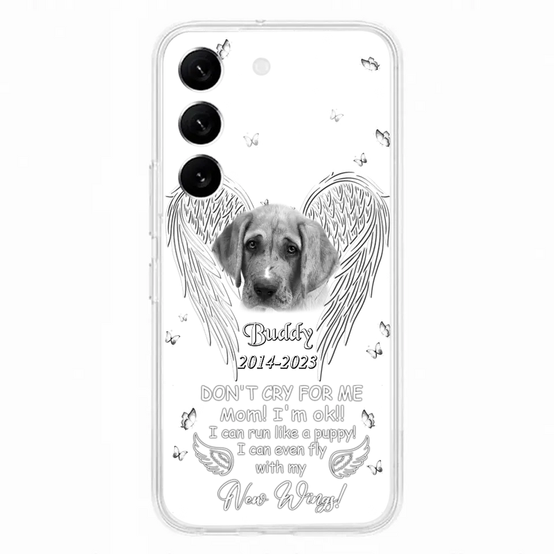 Custom Personalized Memorial Photo Phone Case - Memorial Gift Idea for Christmas - Don't Cry For Me Mom/Dad - Case For iPhone/Samsung