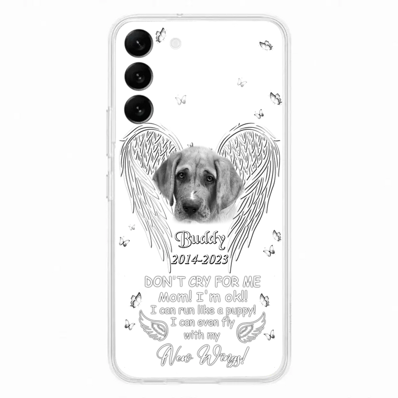 Custom Personalized Memorial Photo Phone Case - Memorial Gift Idea for Christmas - Don't Cry For Me Mom/Dad - Case For iPhone/Samsung