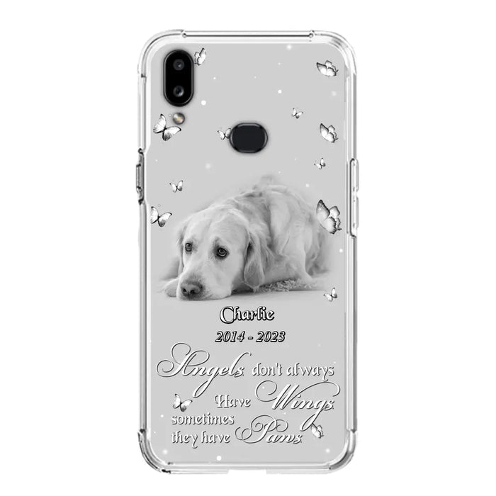 Custom Personalized Memorial Phone Case - Upload Photo - Memorial Gift Idea For Family Member/ Pet Lover - Angels Don't Always Have Wings Sometimes They Have Paws