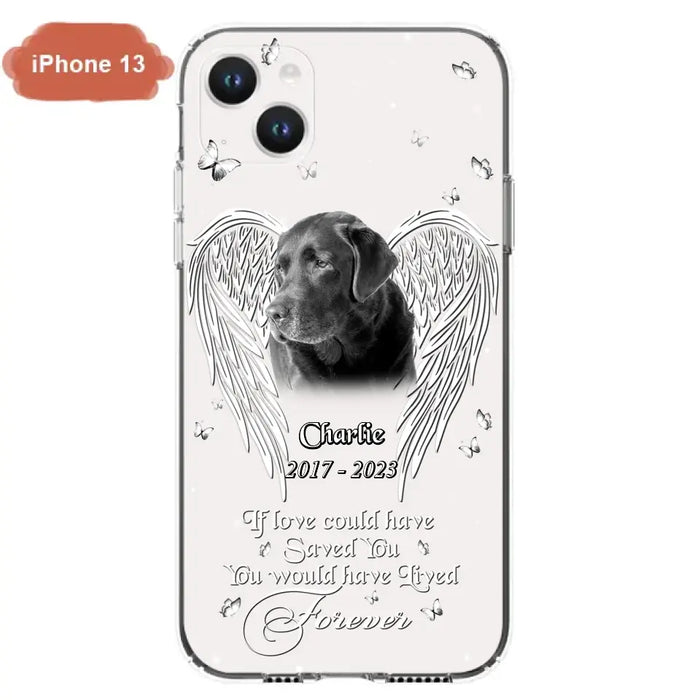 Custom Personalized Memorial Photo Phone Case - Gift Idea For Pet Lovers - If Love Could Have Saved You You Would Have Lived Forever - Case For iPhone/Samsung