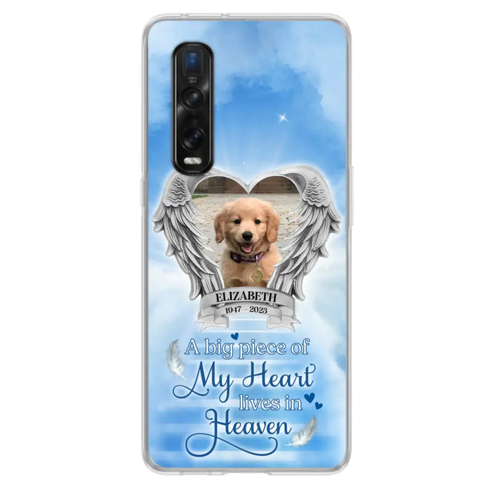 Custom Personalized Memorial Phone Case - Upload Photo - Memorial Gift Idea For Family Member/ Pet Owner - A Big Piece Of My Heart Lives In Heaven - Case For Xiaomi/Oppo/Huawei