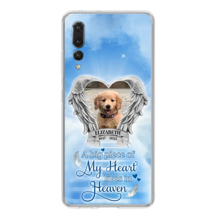 Custom Personalized Memorial Phone Case - Upload Photo - Memorial Gift Idea For Family Member/ Pet Owner - A Big Piece Of My Heart Lives In Heaven - Case For Xiaomi/Oppo/Huawei