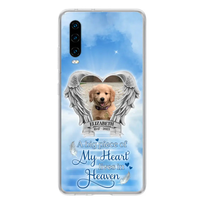 Custom Personalized Memorial Phone Case - Upload Photo - Memorial Gift Idea For Family Member/ Pet Owner - A Big Piece Of My Heart Lives In Heaven - Case For Xiaomi/Oppo/Huawei