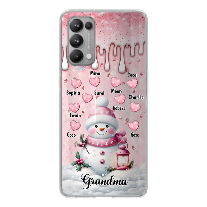 Custom Personalized Snowman Grandma Phone Case - Christmas Gift Idea For Grandma - Up to 10 Kids - Case For Oppo/Xiaomi/Huawei - Grandma