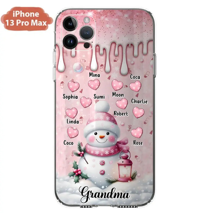 Custom Personalized Snowman Grandma Phone Case - Christmas Gift Idea For Grandma - Up to 10 Kids - Case For iPhone/Samsung - Grandma