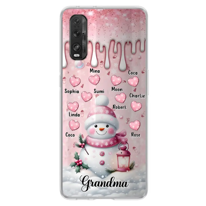 Custom Personalized Snowman Grandma Phone Case - Christmas Gift Idea For Grandma - Up to 10 Kids - Case For Oppo/Xiaomi/Huawei - Grandma