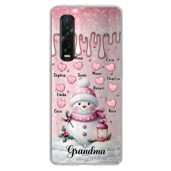 Custom Personalized Snowman Grandma Phone Case - Christmas Gift Idea For Grandma - Up to 10 Kids - Case For Oppo/Xiaomi/Huawei - Grandma