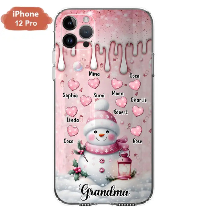 Custom Personalized Snowman Grandma Phone Case - Christmas Gift Idea For Grandma - Up to 10 Kids - Case For iPhone/Samsung - Grandma