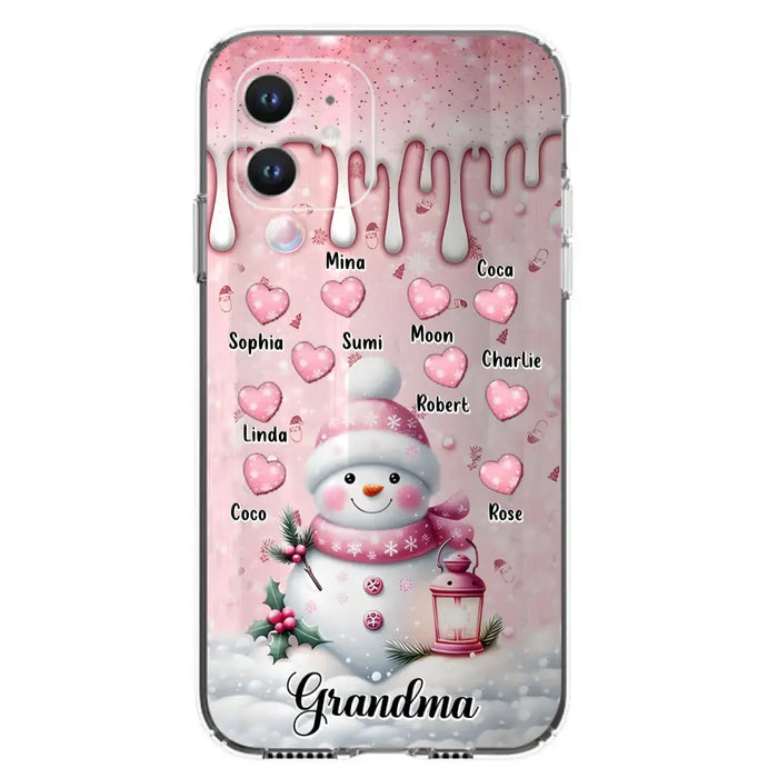 Custom Personalized Snowman Grandma Phone Case - Christmas Gift Idea For Grandma - Up to 10 Kids - Case For iPhone/Samsung - Grandma