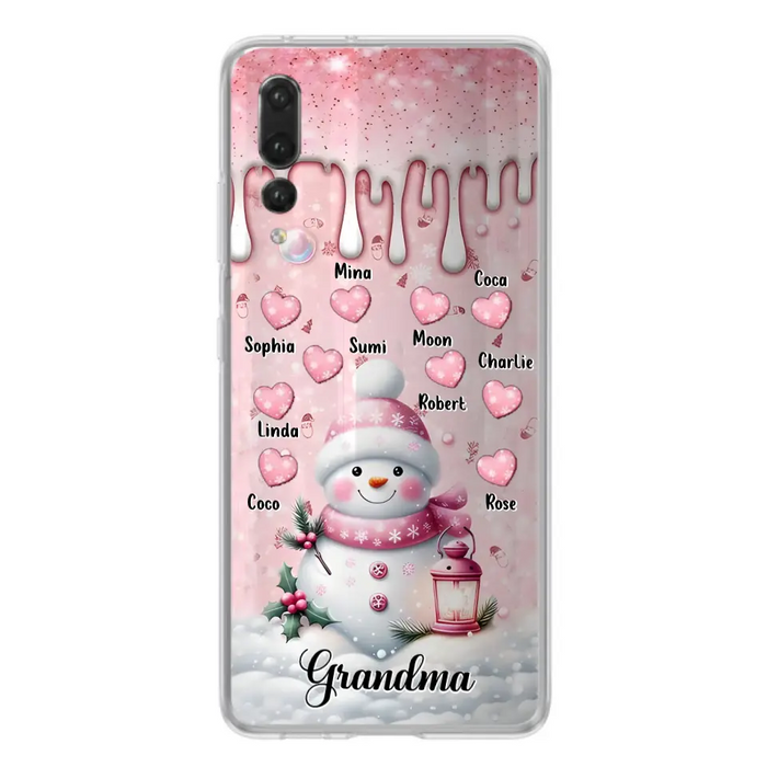 Custom Personalized Snowman Grandma Phone Case - Christmas Gift Idea For Grandma - Up to 10 Kids - Case For Oppo/Xiaomi/Huawei - Grandma