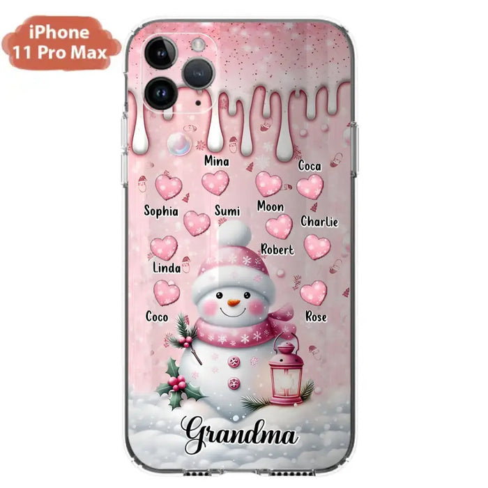 Custom Personalized Snowman Grandma Phone Case - Christmas Gift Idea For Grandma - Up to 10 Kids - Case For iPhone/Samsung - Grandma