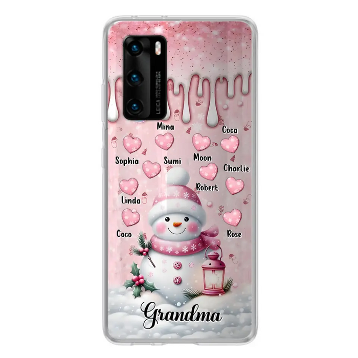 Custom Personalized Snowman Grandma Phone Case - Christmas Gift Idea For Grandma - Up to 10 Kids - Case For Oppo/Xiaomi/Huawei - Grandma