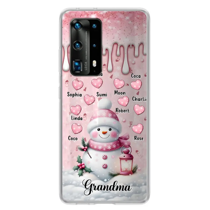 Custom Personalized Snowman Grandma Phone Case - Christmas Gift Idea For Grandma - Up to 10 Kids - Case For Oppo/Xiaomi/Huawei - Grandma