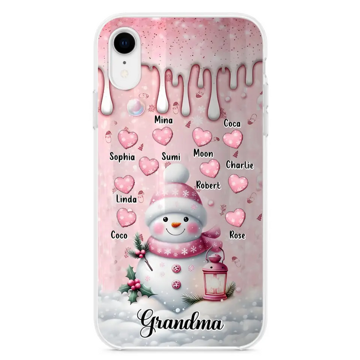 Custom Personalized Snowman Grandma Phone Case - Christmas Gift Idea For Grandma - Up to 10 Kids - Case For iPhone/Samsung - Grandma