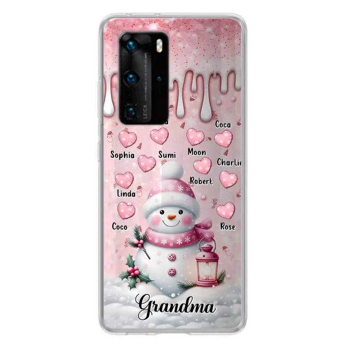 Custom Personalized Snowman Grandma Phone Case - Christmas Gift Idea For Grandma - Up to 10 Kids - Case For Oppo/Xiaomi/Huawei - Grandma