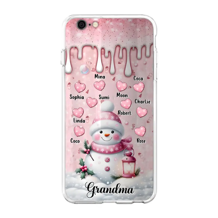 Custom Personalized Snowman Grandma Phone Case - Christmas Gift Idea For Grandma - Up to 10 Kids - Case For iPhone/Samsung - Grandma