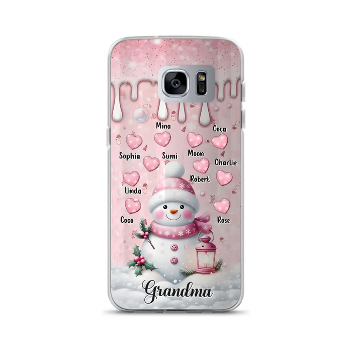 Custom Personalized Snowman Grandma Phone Case - Christmas Gift Idea For Grandma - Up to 10 Kids - Case For iPhone/Samsung - Grandma