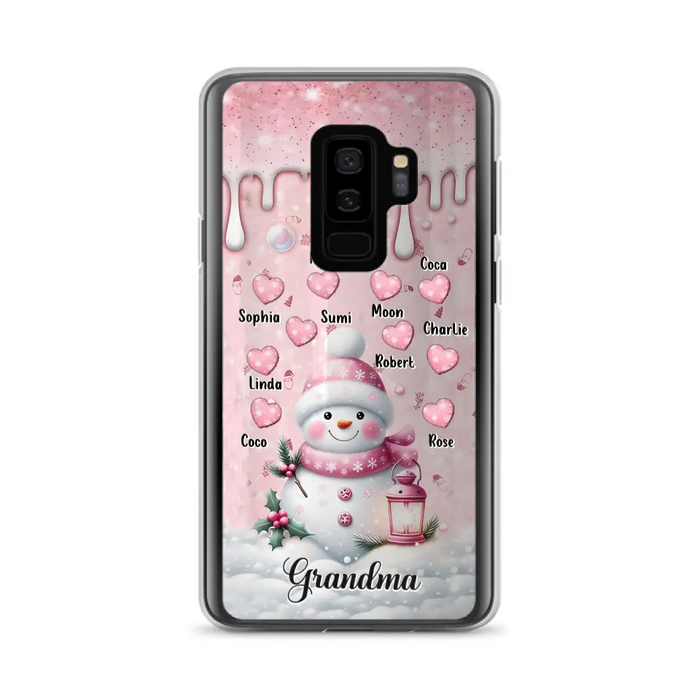 Custom Personalized Snowman Grandma Phone Case - Christmas Gift Idea For Grandma - Up to 10 Kids - Case For iPhone/Samsung - Grandma