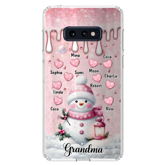 Custom Personalized Snowman Grandma Phone Case - Christmas Gift Idea For Grandma - Up to 10 Kids - Case For iPhone/Samsung - Grandma