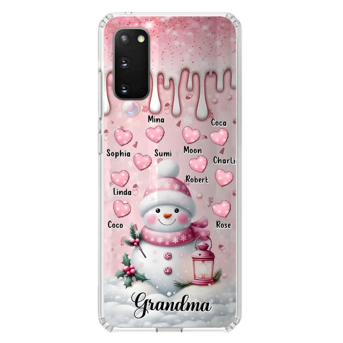 Custom Personalized Snowman Grandma Phone Case - Christmas Gift Idea For Grandma - Up to 10 Kids - Case For iPhone/Samsung - Grandma