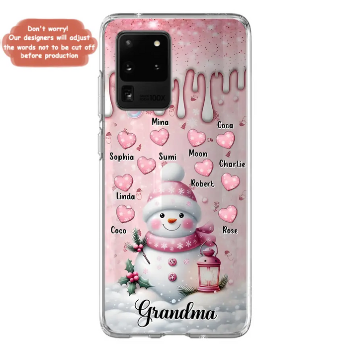 Custom Personalized Snowman Grandma Phone Case - Christmas Gift Idea For Grandma - Up to 10 Kids - Case For iPhone/Samsung - Grandma