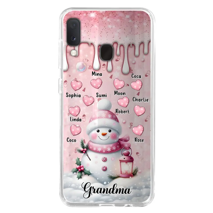 Custom Personalized Snowman Grandma Phone Case - Christmas Gift Idea For Grandma - Up to 10 Kids - Case For iPhone/Samsung - Grandma