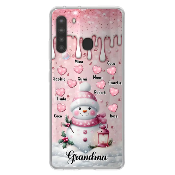 Custom Personalized Snowman Grandma Phone Case - Christmas Gift Idea For Grandma - Up to 10 Kids - Case For iPhone/Samsung - Grandma