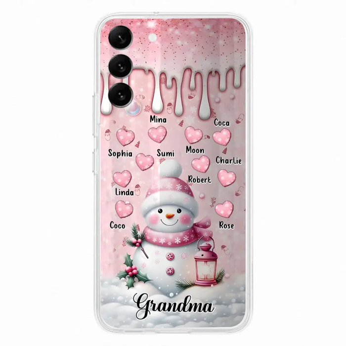 Custom Personalized Snowman Grandma Phone Case - Christmas Gift Idea For Grandma - Up to 10 Kids - Case For iPhone/Samsung - Grandma