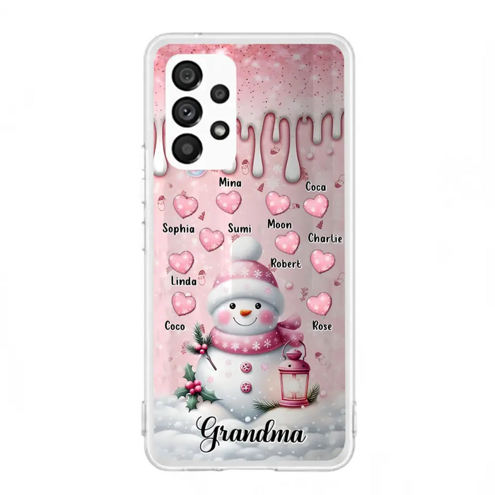 Custom Personalized Snowman Grandma Phone Case - Christmas Gift Idea For Grandma - Up to 10 Kids - Case For iPhone/Samsung - Grandma