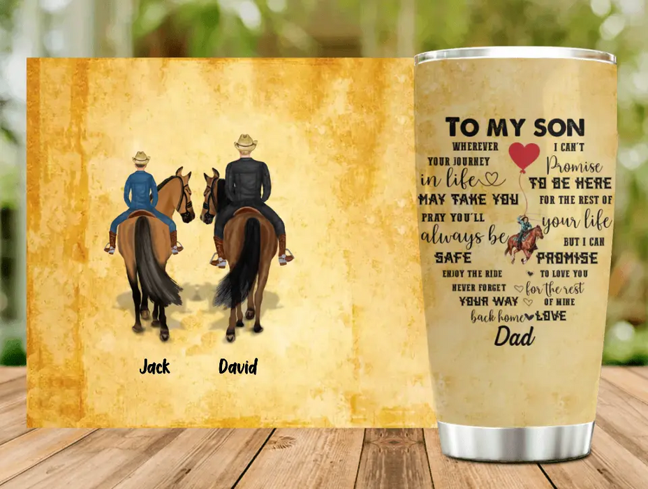 Custom Personalized To My Son Horse Tumbler - Gift Idea For Horse Lovers/Son - Wherever Your Journey In Life May Take You