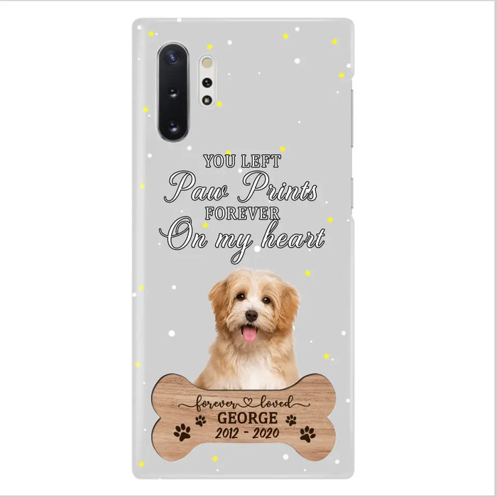 Custom Personalized Memorial Phone Case - Upload Photo - Memorial Gift Idea For Pet Lover - You Left Paw Prints Forever On My Heart