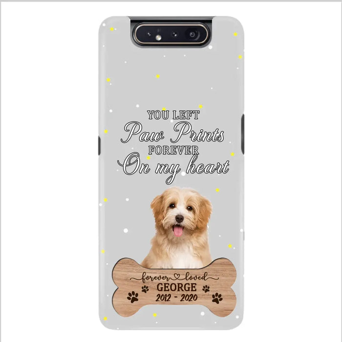 Custom Personalized Memorial Phone Case - Upload Photo - Memorial Gift Idea For Pet Lover - You Left Paw Prints Forever On My Heart