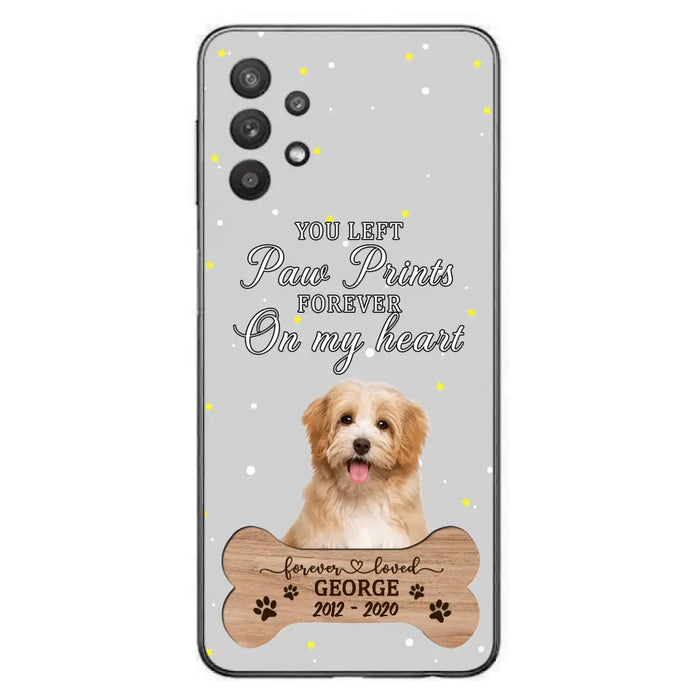 Custom Personalized Memorial Phone Case - Upload Photo - Memorial Gift Idea For Pet Lover - You Left Paw Prints Forever On My Heart